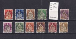 1908 N° 107 à 116 OBLITERAIONS CENTRALES  CATALOGUE SBK