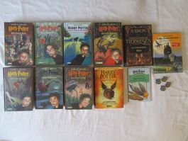 Harry Potter 1-7 + 8, Tierwesen, Wörterbuch, Quidditch, Pins