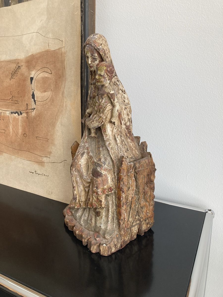 Sculture & Statue: Wunderbare Figur Madonna mit Kind, Holz, antik – Usato da Zürich venduto da kostbares 2