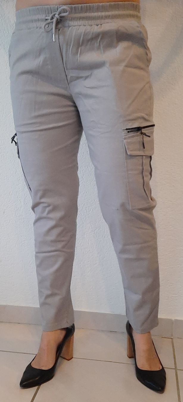 Pantaloni: HOSE GR L NEU grau Basic MODERN LÄSSIG Damen trendy 612 – Nuovo e nell'imballaggio originale da Vinelz venduto da sonnenmond77 3
