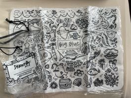 Drawnbyjessica big blue Wipeable colouring mat