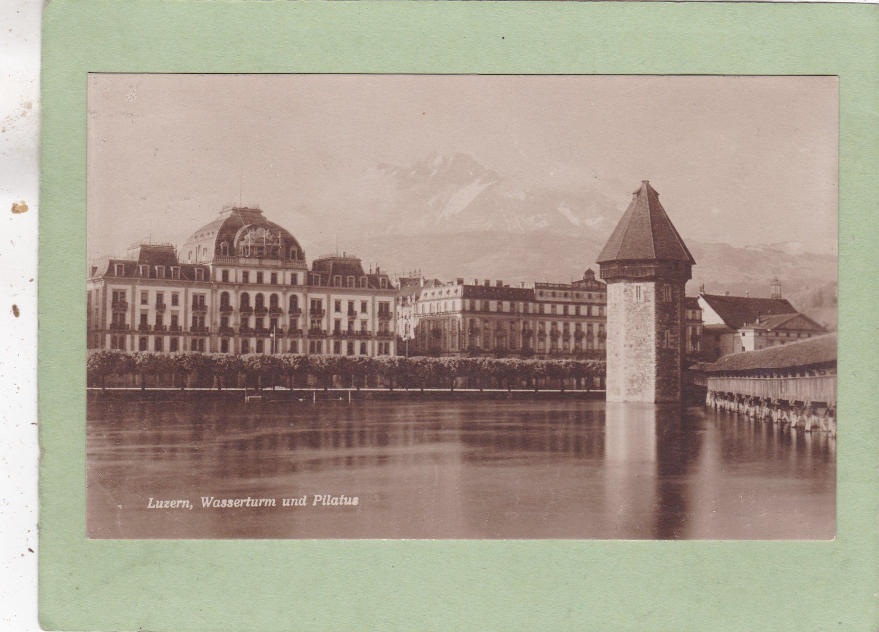 Ansichtskarten: Luzern Wasserturm und Pilatus – Gebraucht aus Herisau von Lisegrat2008