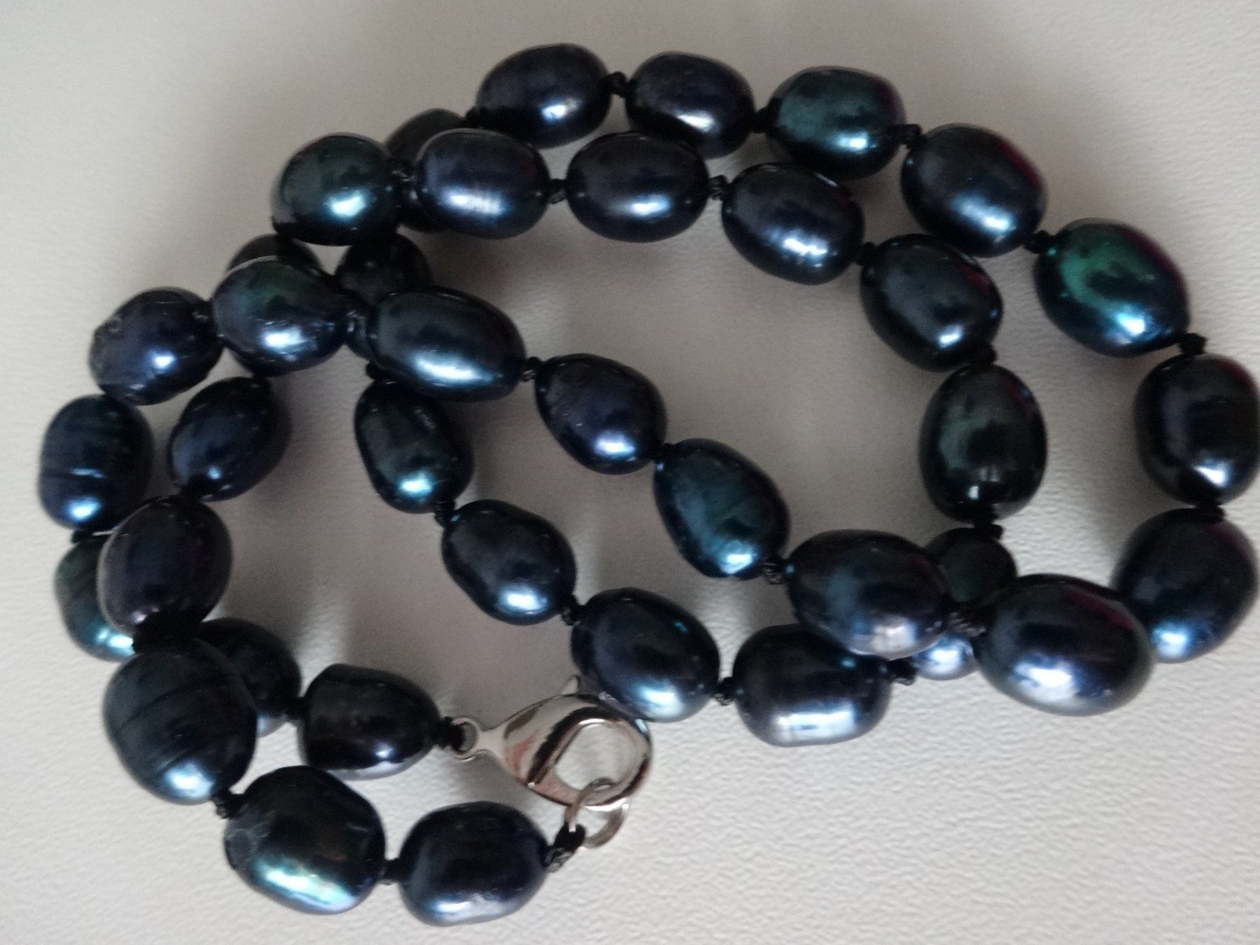 Perle (finte): Black Süßwasserperlen Kette - Reis – Nuovo e nell'imballaggio originale da Visp venduto da steinschmuckwelt