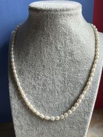 Perlenkette, Silberverschluss, Vintage, 42 cm