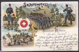 Militärkarte Soldatengruss 1900