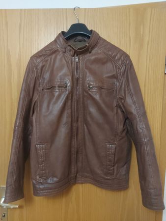 Brown Faux Leather Jacket -