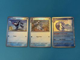 Pokémon Karten Set Popplio, Brionne & Primarina Holo EN