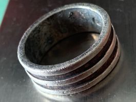 Silberring 2 RILLEN Blacki (54)