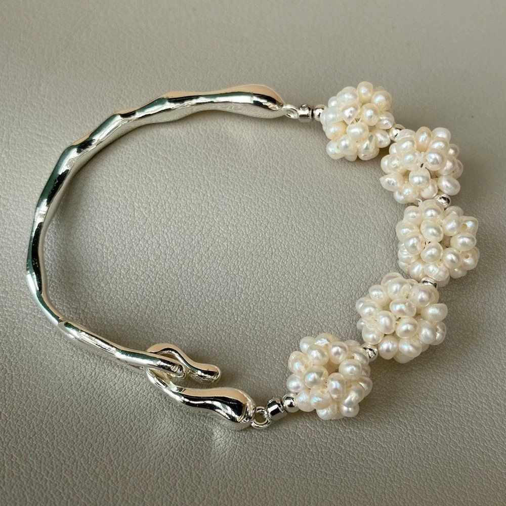 Bracciali & Braccialetti: Lua Blumen weiss Perlen Armband Echt Bracelet rigide Perle – Nuovo (secondo la descrizione) da Prilly venduto da ilyria73 5