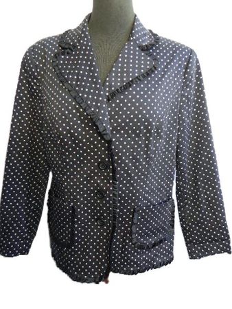 Gr. 42 Blazer grau-schwarz weisse Pünktli waschbar s. Masse