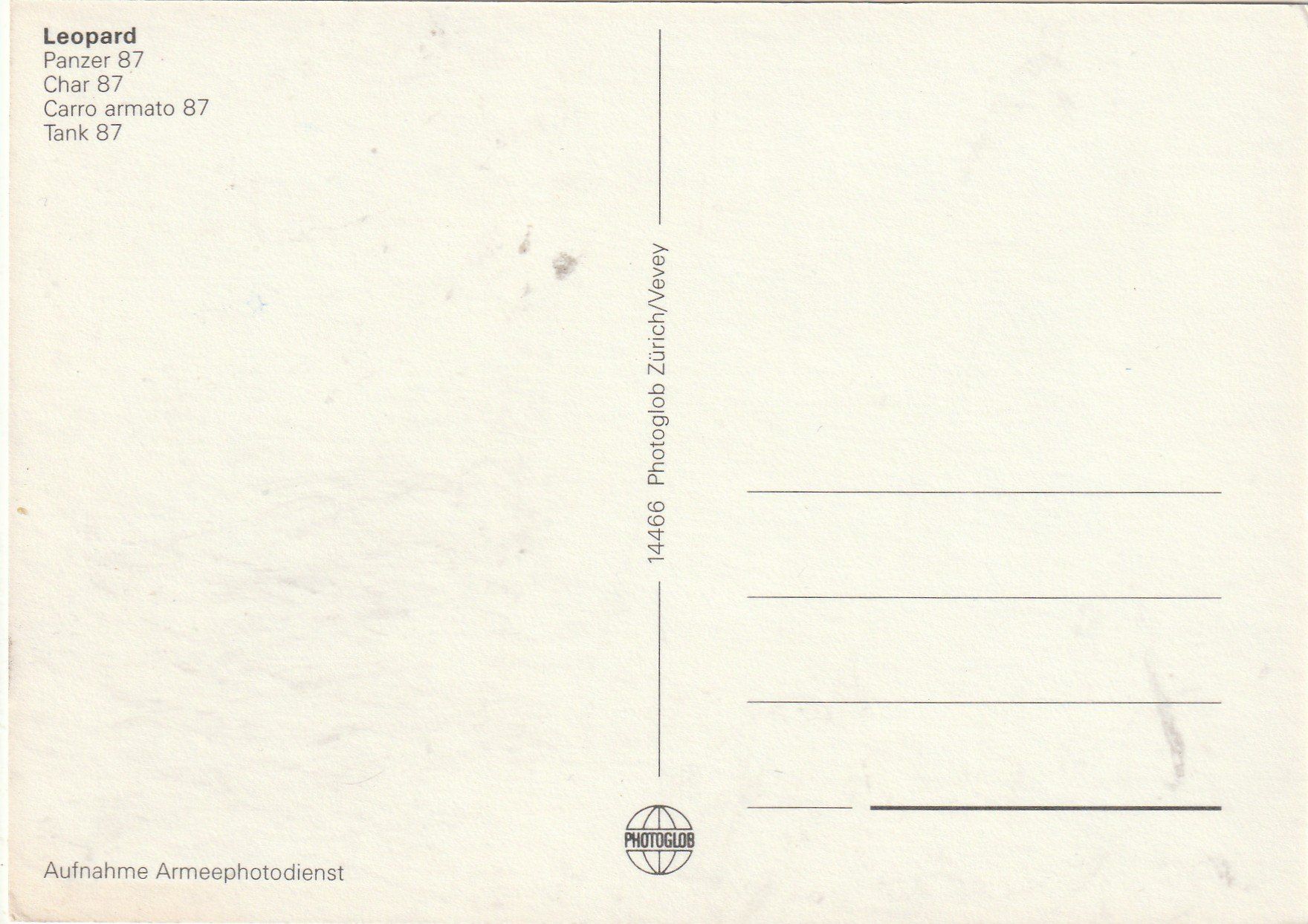 Cartes postales: Leopard  Panzer – D'occasion à Lumbrein par made02 1