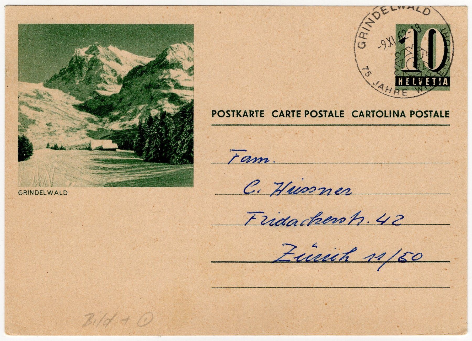 Tutti i francobolli: GRINDELWALD Bildpostkarte mit Stempel GRINDELWALD – Usato da Eglisau venduto da Chperfins