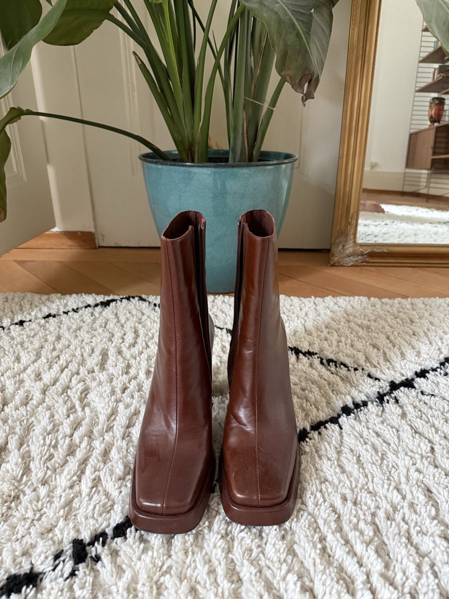 Scarpe da donna: Leather Ankle Boots, Brown, Block Heel, Size 40 – Nuovo e nell'imballaggio originale da Bern venduto da louise.freiburghaus
