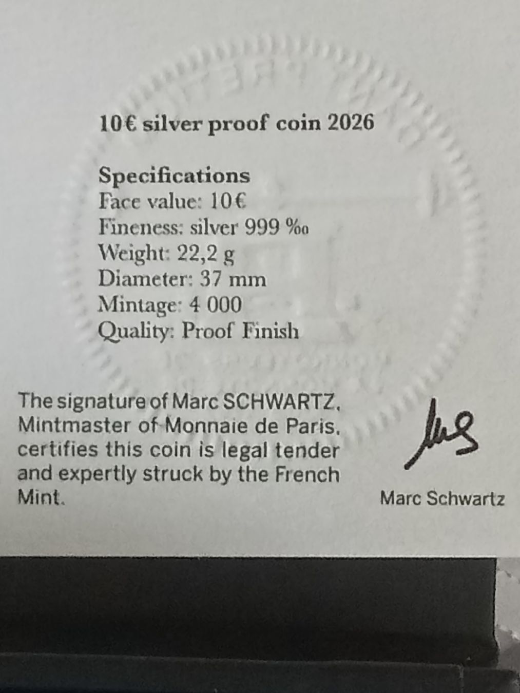 Tutti le monete: Concorde Silber Monnaie de Paris 10€  Proof  – Nuovo e nell'imballaggio originale da Alpnach Dorf venduto da ake-7x7v 7