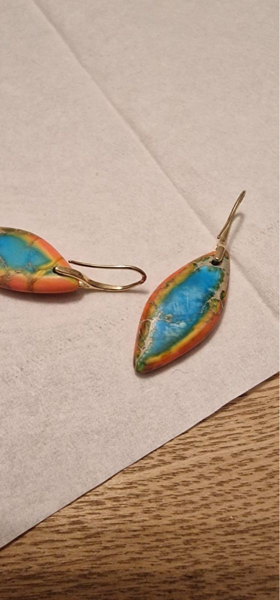 Boucles d'oreille: Vitnage Korallen Ohrringe: Türkis-Orange – D'occasion à St. Gallen par mania03 1