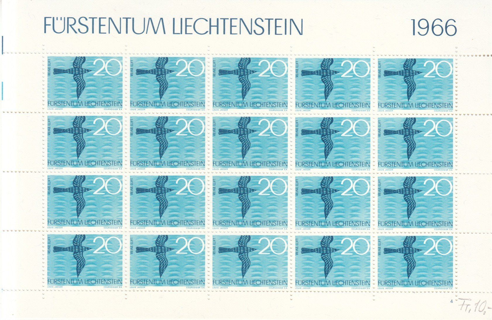 Tutti i francobolli: LBK 395 - 398 Bogen postfrisch – Usato da Bürglen TG venduto da StampGraf 3