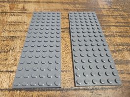 lego 3027  2x Dark Bluish Gray Plate 6 x 16
