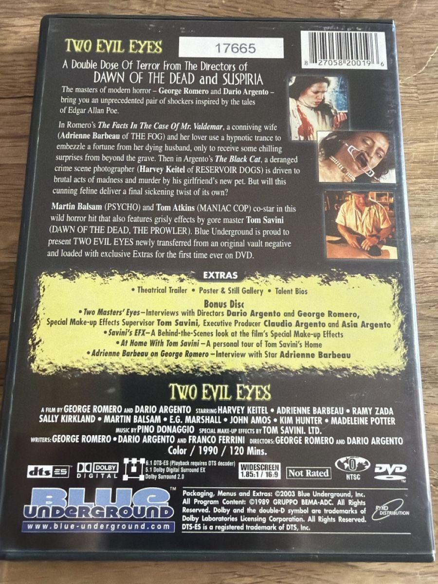 Tutti i DVDs: Evil Eyes DVD Limited Edition Dario Argento – Nuovo (secondo la descrizione) da Lugano venduto da bad_2t9b 1