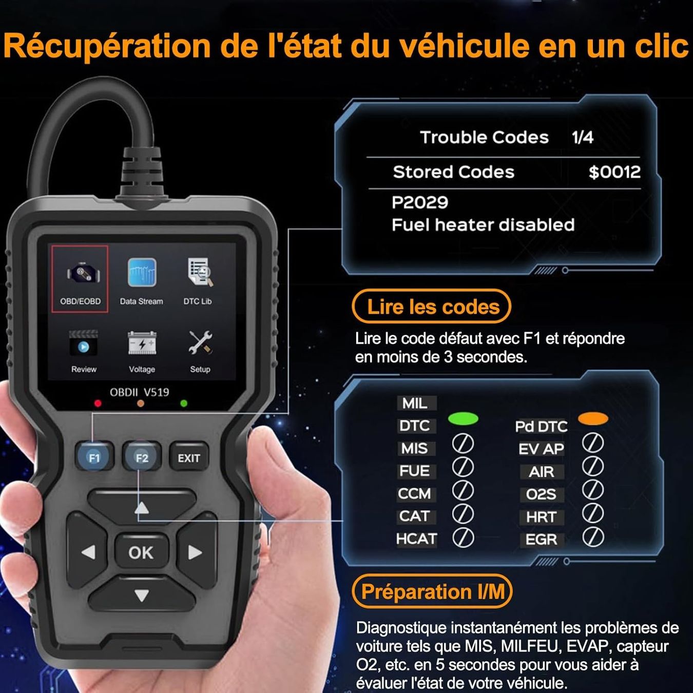 Mesurer: Professionelles OBD2 Diagnosegerät Motor Fehlercode Scanner – Neuf avec emballage d'origine à Genève par Lotus-18 2
