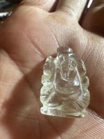 2x Miniatur Ganesha aus Bergkristall für Glück und Weisheit
