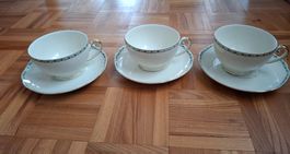 Lot de 3 tasses et sous-tasses à thé vintage /3er-Set Vintag