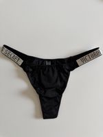 Victoria's Secret Thong Black Size M/M with rhinestones