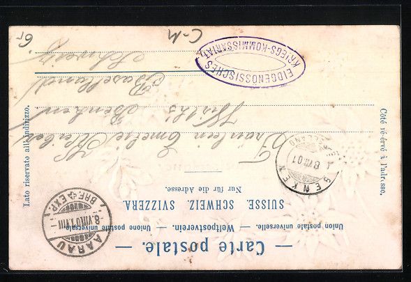 Cartoline postali: Präge-Lithographie Schweiz, Nationalfla – Usato da Berlin venduto da bartko-reher 1