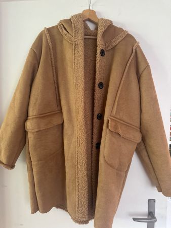 Damen gefütterter Mantel braun mit Kaputze