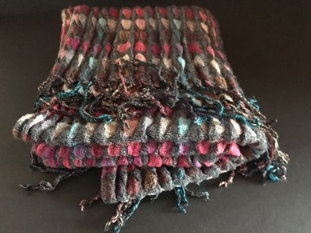Halstuch Winterschal Schal grau/bunt 170 x 35 cm Geschenk