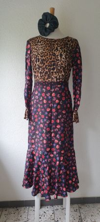 KLEID 38 M MAXIKLEID SEIDE SILK LIEBLINGSSTÜCK TOP DRESS TO