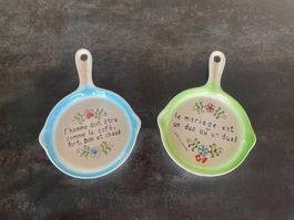 2 Coupelles Anciennes en Porcelaine Émaillée