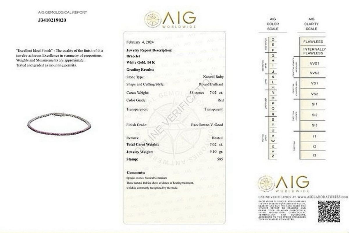 Bracciali & Braccialetti: Natural Ruby Tennis Bracelet 7.02 ct. – Usato da Zürich venduto da watch_trader 1