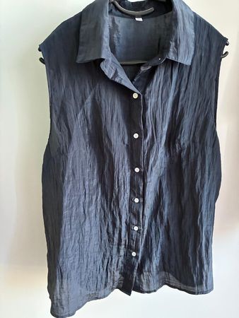 Blusen-Top Grösse 3XL blau/schwarz