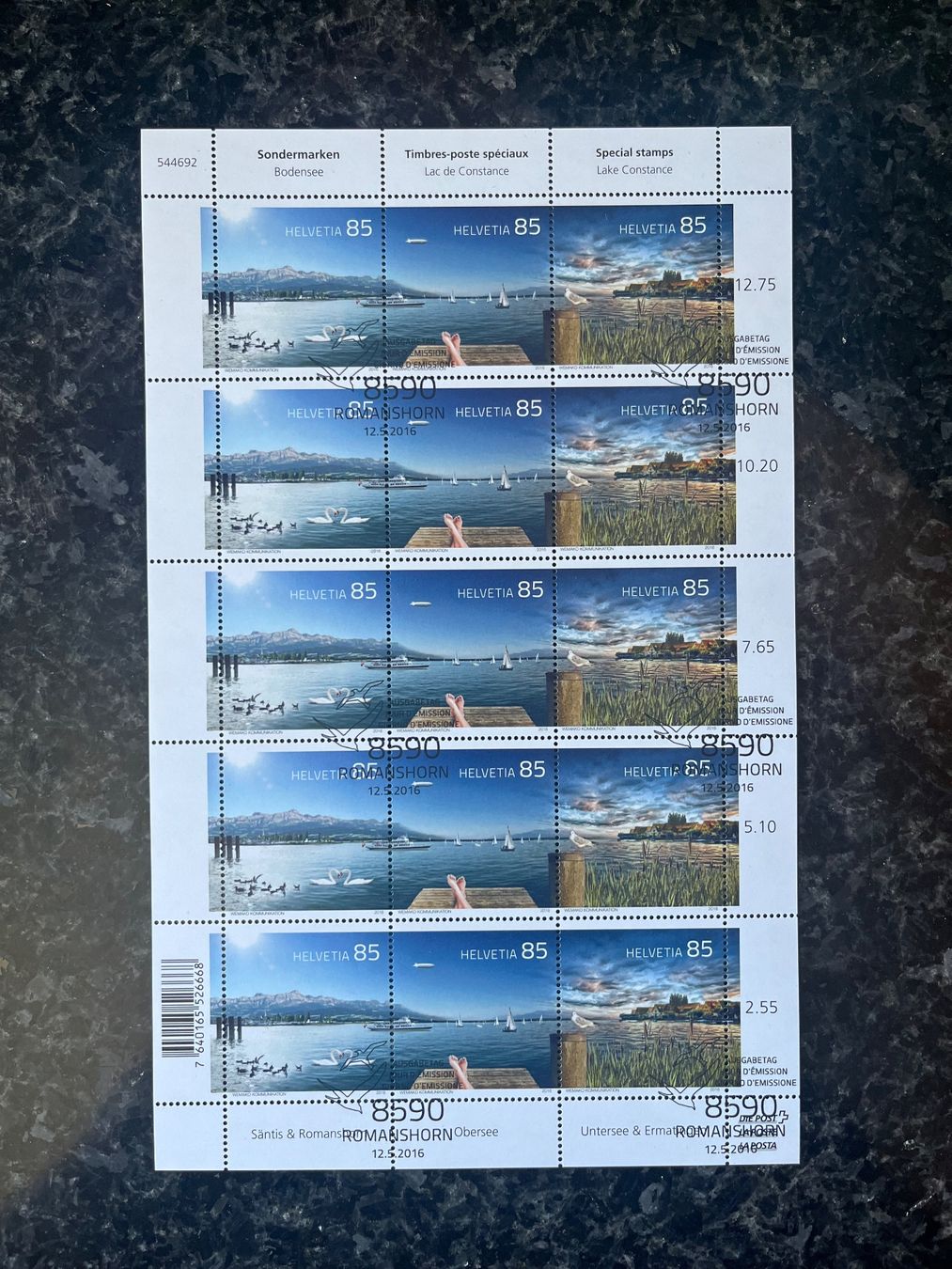 Alle Briefmarken: Zusammendruckbogen 2016 mit ET-Stempel – Neu (gemäss Beschreibung) aus Freidorf TG von ern_7s68
