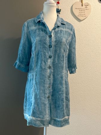 3/4 Arm Tunika Bluse türkisblau von Bottega