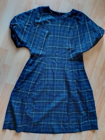 COS Kleid Wolle Winterkleid Wollkleid Gr42 Kariert black NEU