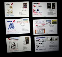 LIECHTENSTEIN POSTE AÉRIENNE 6 VOLS SWISSAIR  1987-91 / U162