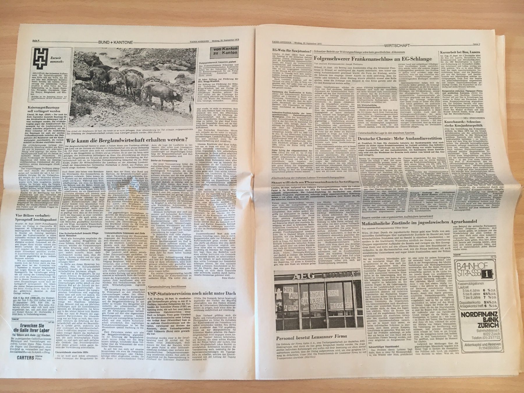 Zeitschriften & Magazine: Tagesanzeiger vom 22. September 1975 – Gebraucht aus Luzern von Jiggy_8898 1
