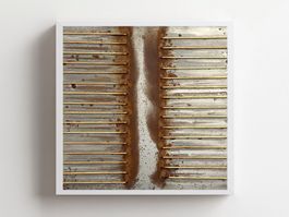 Bernard Aubertin - Dessin de feu auf Metall - 50 x 50 cm.
