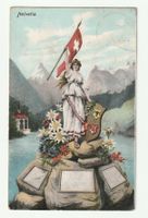 Helvetia Postkarte: Schweizer National-Symbol, Kanton-Wappen