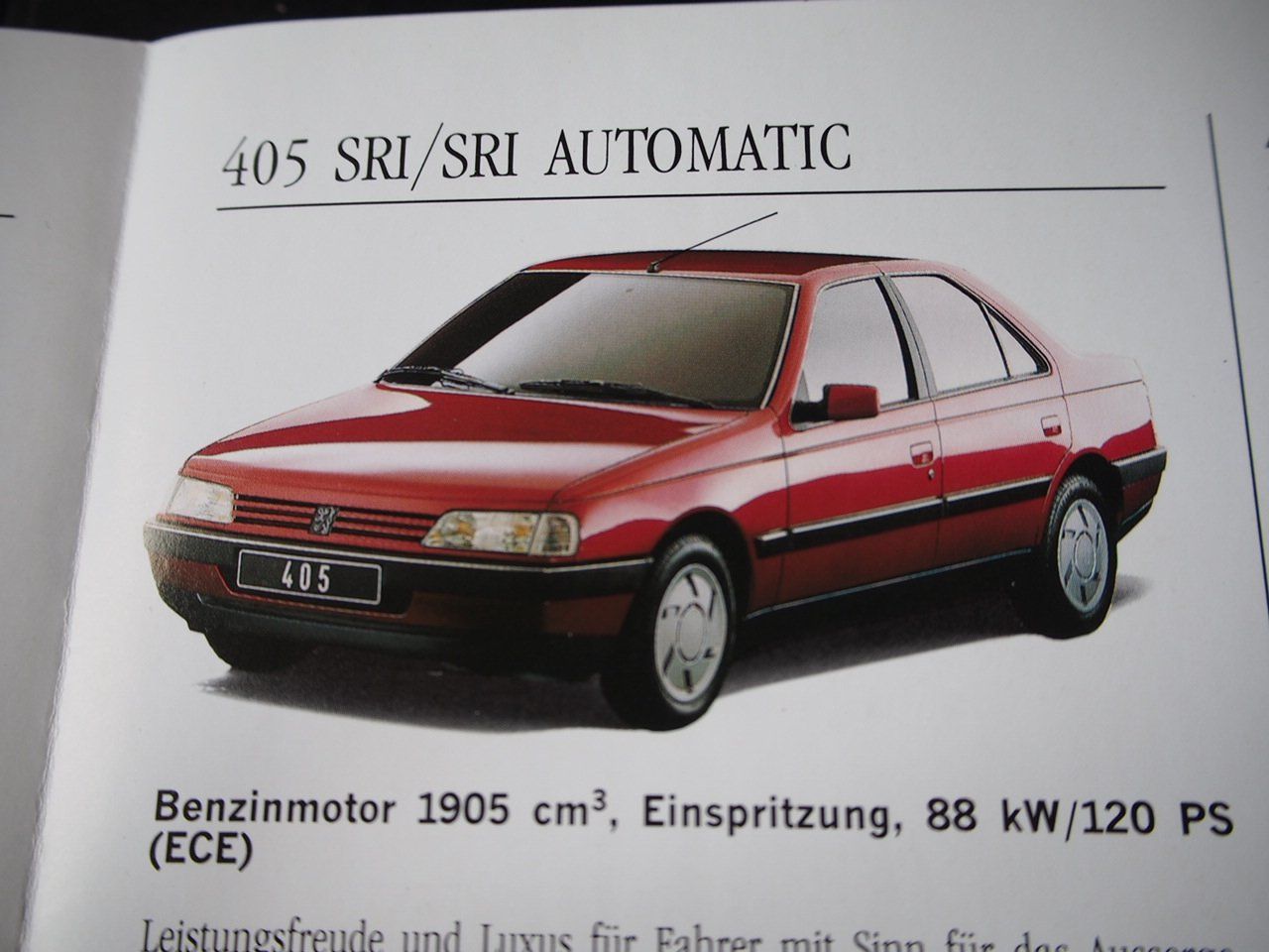 Peugeot Dokumente: Peugeot 405 Prospekt 1990 – Gebraucht aus Zofingen von sosalinos01 8