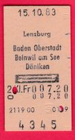 KARTON BILLETT, LENZBURG - DÄNIKEN, 2.KLASSE, REZOUR