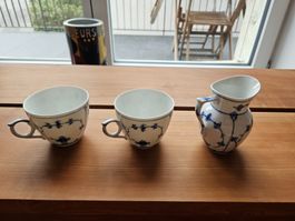 Royal Copenhagen Musselmalet Kaffeetassen & Milchkrug