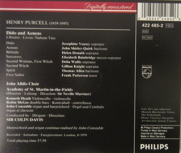 CD: Henry Purcell - Dido and Aeneas – Usato da Grüningen venduto da azulamarillo 1