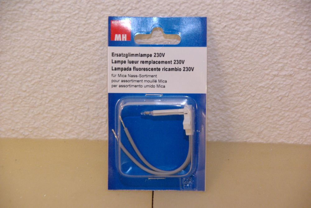 Ersatzglimmlampe 230V, für MICA Nass Sort. (Neu und originalverpackt ...