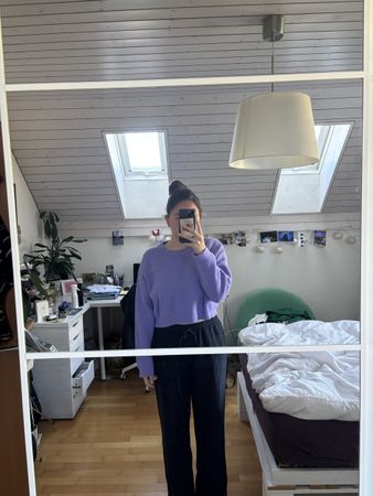 Zara Strickpullover, Lila, Grösse M