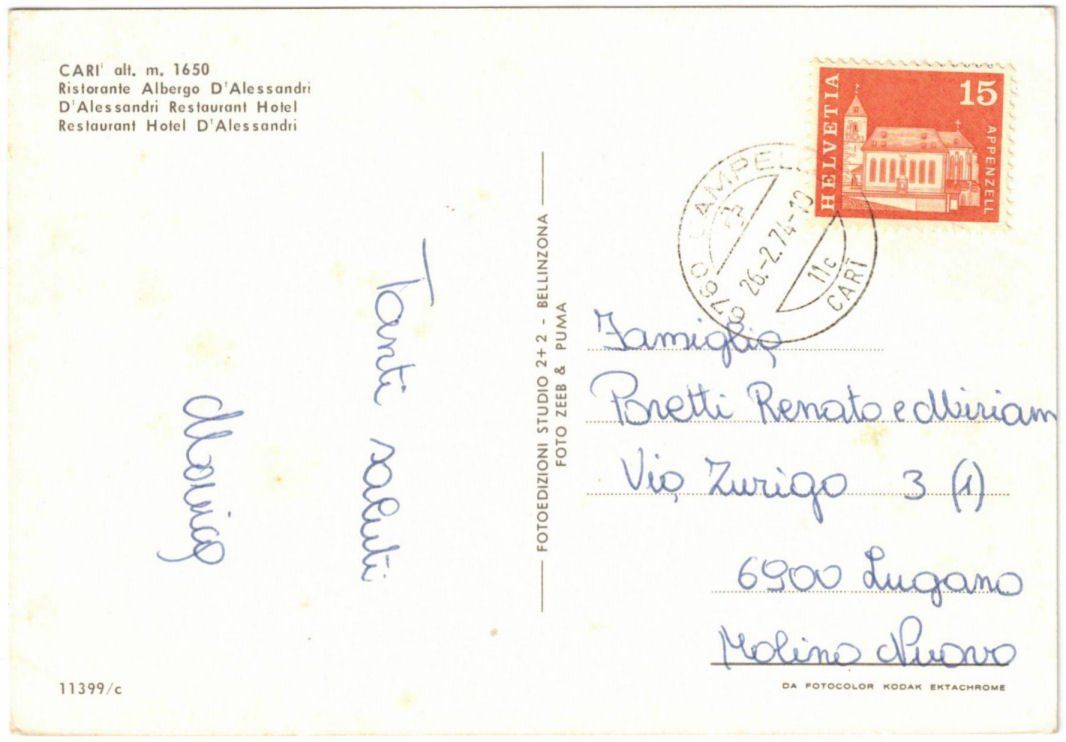 Cartoline postali: Cari - 4 Bild AK – Usato da Binningen venduto da Mountainrider 1