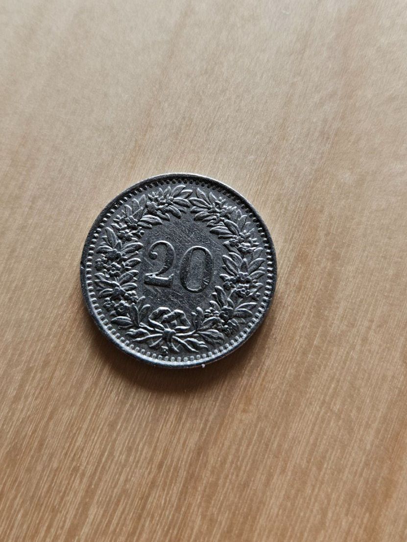 Alle Münzen: 20 Rappen von 1944 – Gebraucht aus Lenk im Simmental von oli66661 1