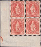94Aa (BENZIGER-Platte) ** postfrischer Viererblock, 4000.-+