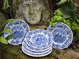 6Desser Teller Unicorn Tableware Royal Homes of Britain